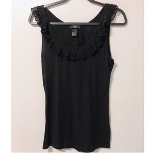 H&M | Black Ruffle Tank Top